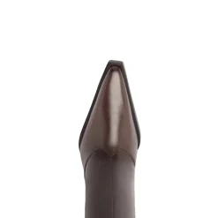 Raffaela Up Leather Boot in Dark Chocolate