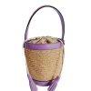 Raffia Bucket Bag in Lavender