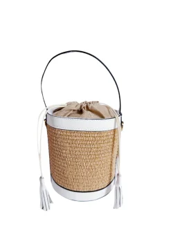 Raffia Bucket Bag in White