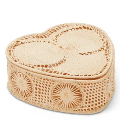 Raffia Heart Box with Lid