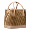 Raffia Nano Weekender in Natural & Black