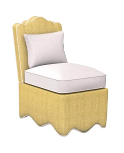 Raffia Scalloped Slipper Chair