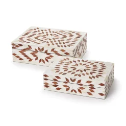 Raffles Hinged Covered Box, Set of 2