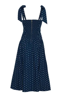 Rahi Midi Dress in Dots Navy