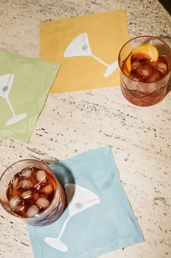 Rainbow Martini Cocktail Napkins, Set of 6