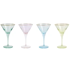 Rainbow Martini Glasses, Set of 4