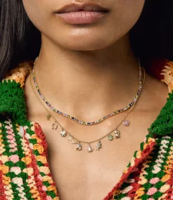 Rainbow Sapphire All The Luck Charm Necklace