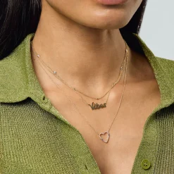 Rainbow Sapphire Heart Necklace