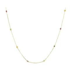 Rainbow Sapphire Skittle Necklace