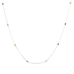 Rainbow Sapphire Skittle Necklace