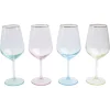 Rainbow Wine Glasses, Set of 4