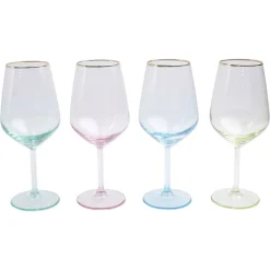 Rainbow Wine Glasses, Set of 4