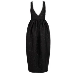 Rainey Dress in Black Floral Brocade