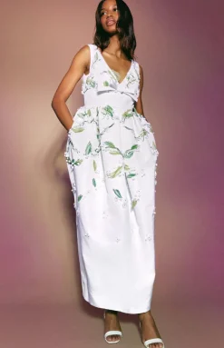 Rainey Dress in Ivory Faille