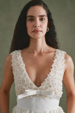 Rainey Dress with Floral Appliqué