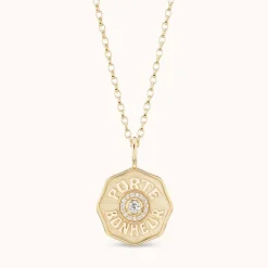 Raised Gold Mini Diamond Halo Porte Bonheur Charm