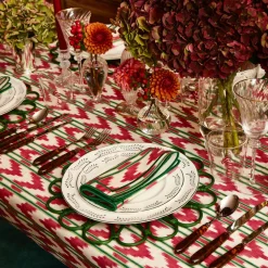 Raspberry Red Ikat Tablecloth
