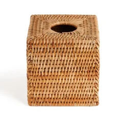 Rattan Square Tissue Box Cover in Natural