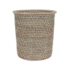 Rattan Waste Paper Bin in Taupe