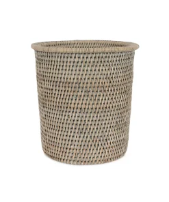 Rattan Waste Paper Bin in Taupe