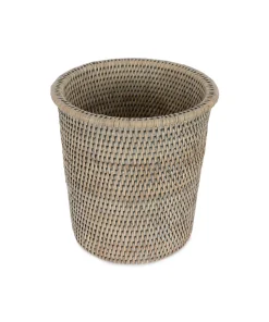 Rattan Waste Paper Bin in Taupe