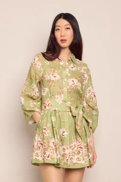 Raya Mini Dress in Farfella Sage