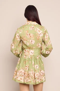 Raya Mini Dress in Farfella Sage