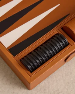 Rear Window Backgammon in Vacchetta Luggage