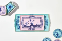 Rectangular Tray with Handles, 9" in Azalea