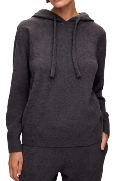 Recycled Boucle Hoodie In Graphite