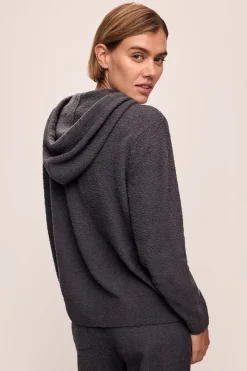 Recycled Boucle Hoodie In Graphite