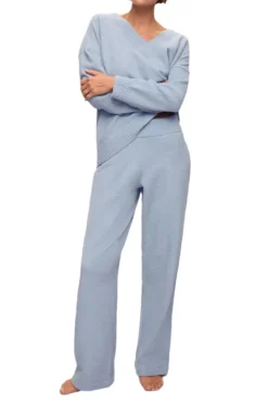 Recycled Boucle Pant In Wedgewood Blue