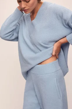 Recycled Boucle Pant In Wedgewood Blue