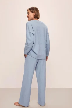 Recycled Boucle Pant In Wedgewood Blue