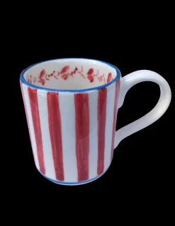 Red Ceramic Mug, Set of 6