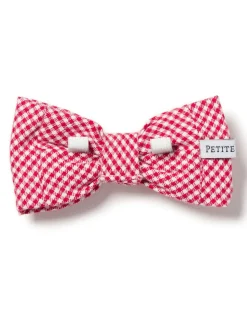 Red Mini Gingham Dog Bow Tie