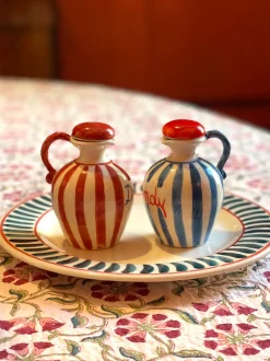 Red Olive Oil and Vinegar Bottle, Set of 2