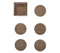 Reed Coaster in Brown, Set of 6 in a Caddy