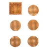 Reed Coaster in Natural, Set of 6 in a Caddy