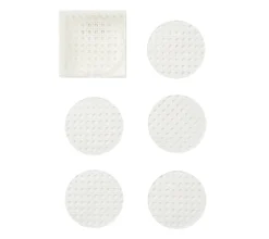 Reed Coasters in White, Set of 6 in a Caddy