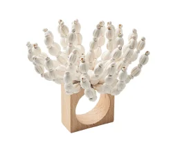 Reed Napkin Ring in White, Set of 4