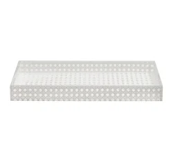 Reed Vanity Tray in White 14.5" X 7.5"