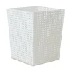 Reed Waste Basket in White