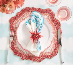 Reef Chic Placemat in White, Coral & Turquoise, Set of 2