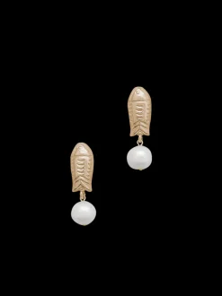 Reef Earrings in Gold & White