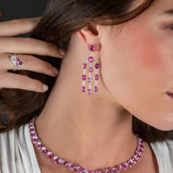 Reina Pink Sapphire Statement Earrings