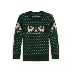 Reindeer-Intarsia Cotton-Blend Sweater