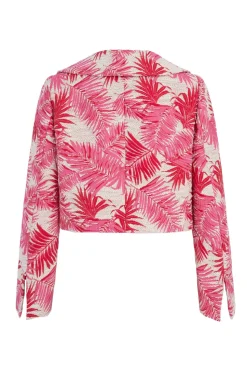 Remy Cropped Jacket Palm Jacquard