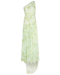 Remy Dress in Celadon Bloom Silk Chiffon