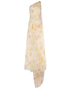 Remy Dress in Ivory Bloom Silk Chiffon